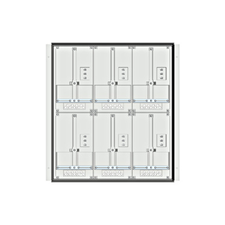 Meter box insert 2-rows, 6 meter boards / 16 Modul heights