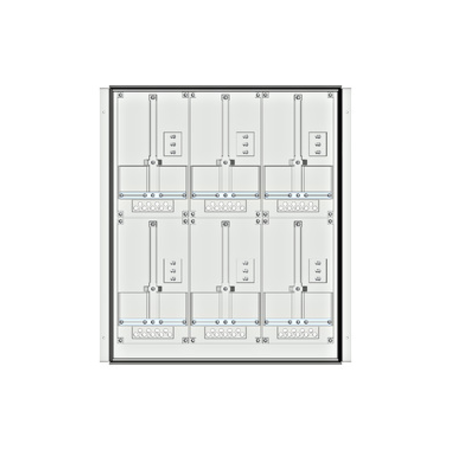 Meter box insert 2-rows, 6 meter boards / 17 modul heights