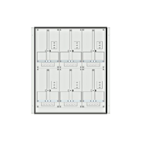 Meter box insert 2-rows, 6 meter boards / 17 Modul heights