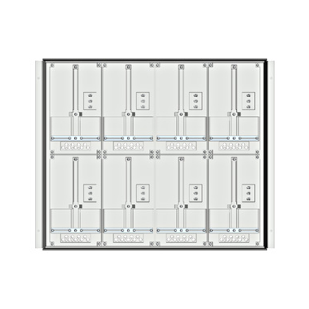 Meter box insert 2-rows, 8 meter boards / 16 modul heights