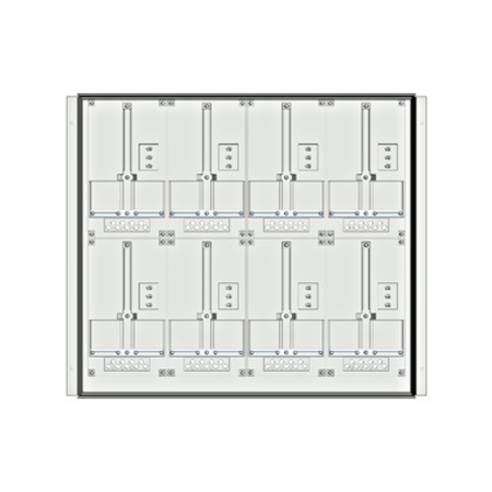 Meter box insert 2-rows, 8 meter boards / 17 modul heights