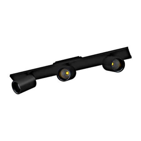 Module 3flg. Spotlight 26W 4000K black anodized L-570mm