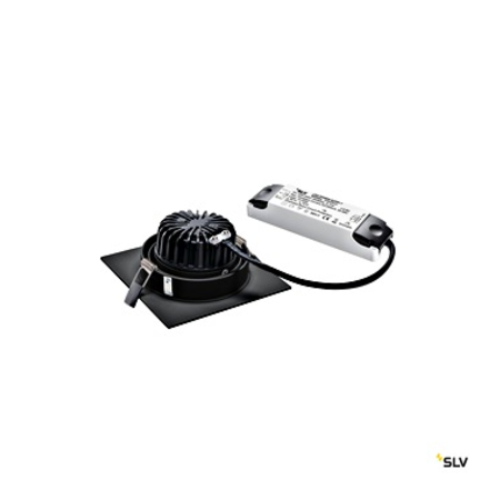 NEW TRIA LED DL patrat Set 12W2700K, 38°, negru mat