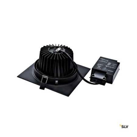 NEW TRIA LED DL patrat Set 25W3000K, 30°, negru mat