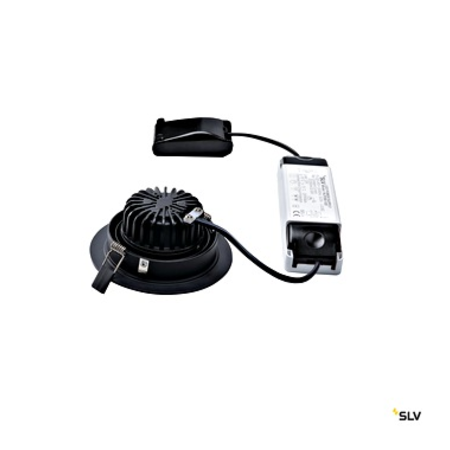 NEW TRIA LED DL ROUND Set, 12W3000K, 38°, negru mat