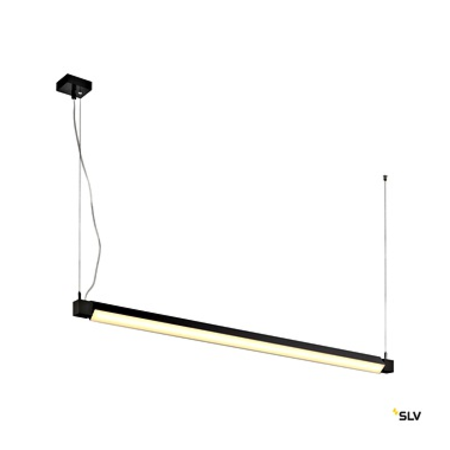 Open grill led, single twist pendant, 1200mm, black