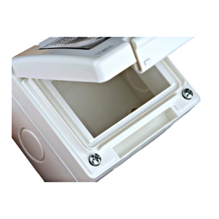 Outdoor surface mount box, IP55, transparent lid, 3M, white