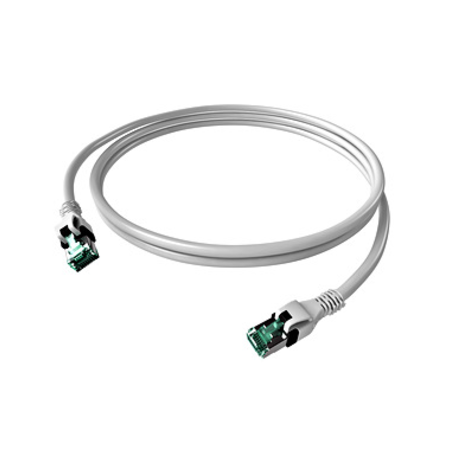 Patchcablu Cat.6a push pull ecranat RJ45 alb ,LS0H, 2m