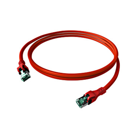 Patchcablu Cat.6a push pull ecranat RJ45 roșu , LS0H, 10m