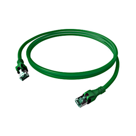 Patchcablu Cat.6a push pull ecranat RJ45 verde , LS0H, 10m