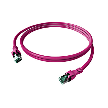 Patchcablu Cat.6a push pull ecranat RJ45 violet ,LS0H, 7,5m