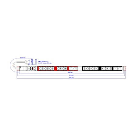 PDU Vertical 20xC13,3xC19,3m fisa CEE, AL,32A230V,intr.Prot.