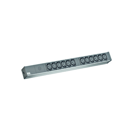 PDU19\'\' 12xC13, 2 m fisa C14, AL, protectie fuzibil 10A