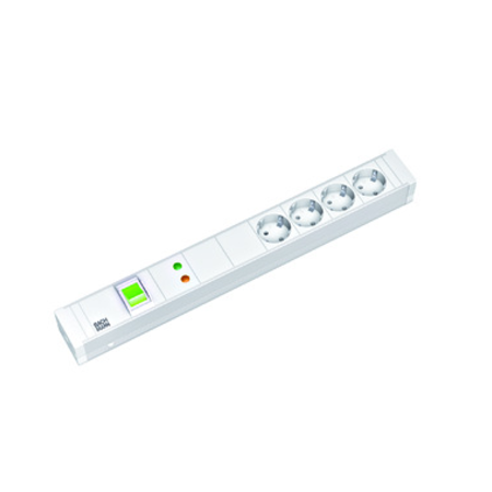 PDU19\'\' 5xSchuko Alb, intr.,2m fisa Schuko, AL,prot.,filtru