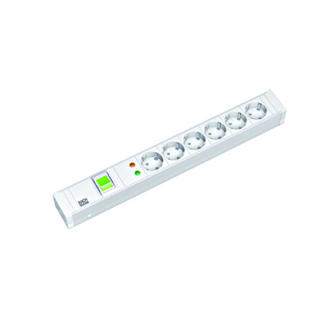 PDU19\'\' 6xSchuko Alb, intr., 2 m fisa Schuko, AL,prot.