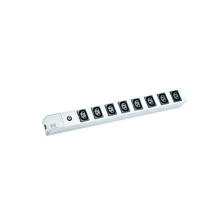 PDU19\'\' 8xC13, 2 m fisa C14, AL, protectie fuzibil 10A