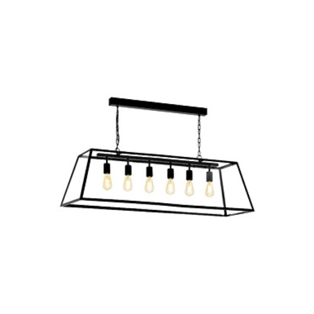 Pendant luminaire Calanna 6x 60W black IP20