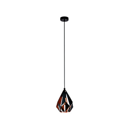 Pendant luminaire Carlton 1 60W black copperIP20