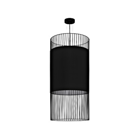 Pendant luminaire Shilton E27 60W black