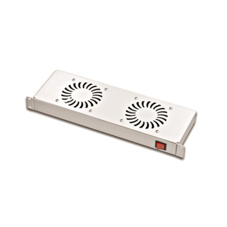 Schrack Placă 19” cu 2 ventilatoare, 1u, comutator on/off, ral7035