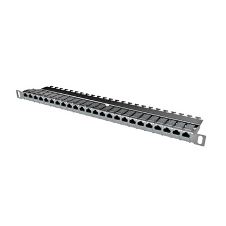 preLink/fixLink Panel 19 0.5U 24xRJ45, Stainless Steel