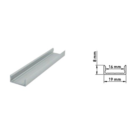 Profil aluminiu LBF, L=2000mm, W=19mm, H=8mm