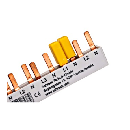 Schrack - Protection-cover yellow for pin busbar on 1 mw