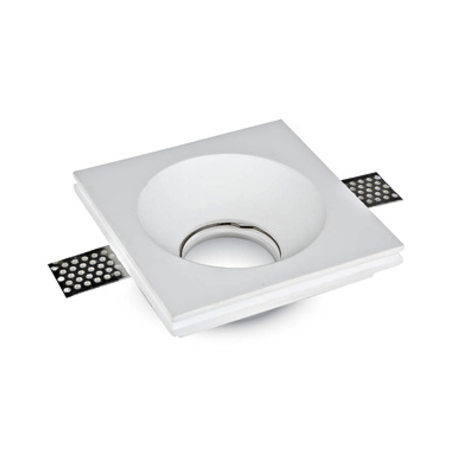 Recessed spot GU10 square, plaster, white, 123x123mm