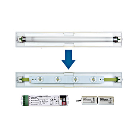 Set 4x1W ERT LED banda inloc. + LPU 1h-8h + Akku 9,6V/ 2,0Ah