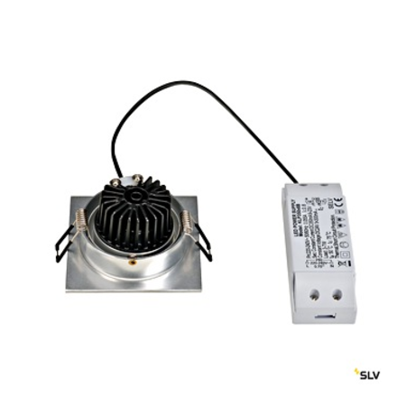 Set NEW TRIA LED DL SQUARE, alum satinat, 6W, 2700K, 38°, in