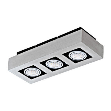 Surface luminaire loke 1 3x5w 3000k aluminium brushed ip20