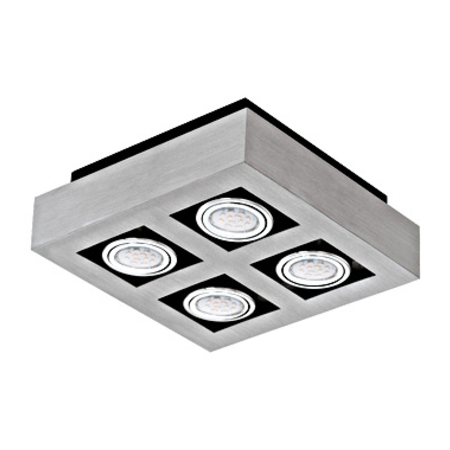 Surface luminaire loke 1 4x5w 3000k aluminium brushed ip20