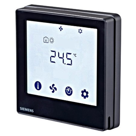 Touchscreen thermostat, flush mounting, schwarz