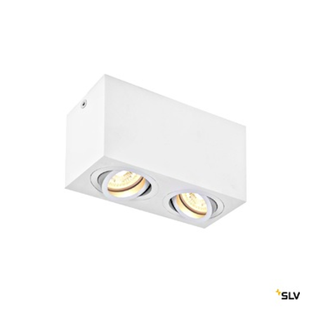 Triledo double, indoor ceiling light, qpar51, white, max 10w