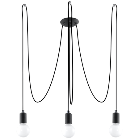 Candelabru edison 3 negru