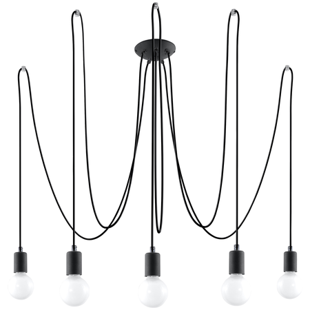 Candelabru edison 5 negru