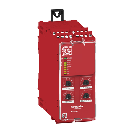 Schneider Electric XPSUAT13A3AP Image 1 videos Safety module, Harmony Safety Automation, Cat.4, features XPSUAK + delayed outputs, 24v AC/DC