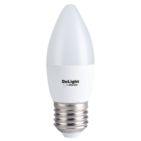 Bec Led Lumanare E27, model C37, 6W=50W, 2700K, lumina calda