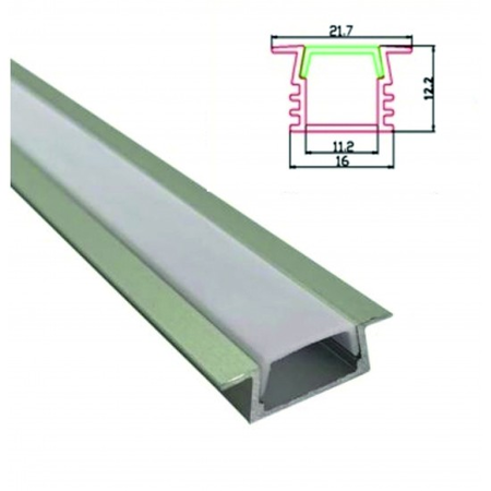 Profil aluminiu 1m incastrat 21.7x16/11.2mm