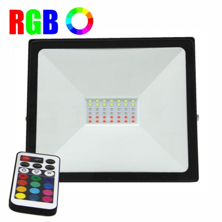 Proiector led rgb 16 culori, 50w, ip65, telecomanda ir inclusa