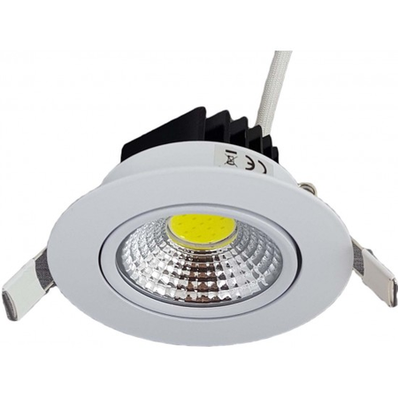 Spot led cob alb, Ø85, 7w=45w, 6400k, lumina rece, 435lm