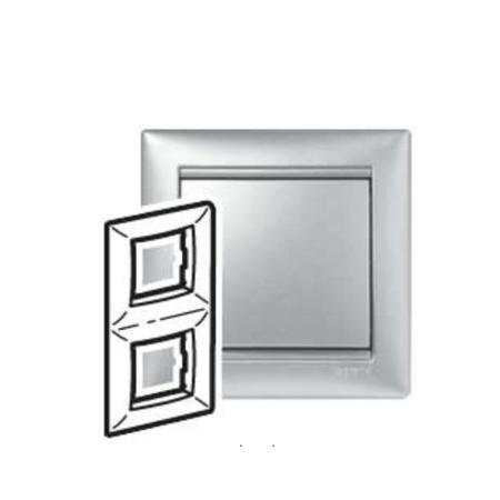 Legrand Rama ornament valena aluminiu dubla verticala