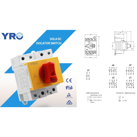 Intrerupartor separator - 4p 32a 1000v dc - 4 module