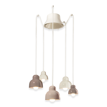 Sospensione 5 luci / 5-lights pendant deco berimbau finish - mix c2609