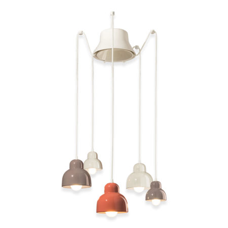 SOSPENSIONE 5 LUCI / 5-LIGHTS PENDANT DECO BERIMBAU FINISH - MIX C2607