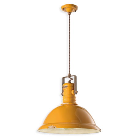 SOSPENSIONE D.40 / PENDANT D.40 RETRO INDUSTRIAL FINISH VIG - VINTAGE GIALLO C1690