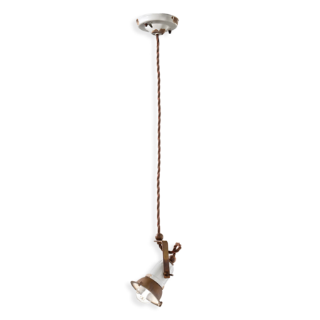 Lustra, lampa suspendata retro loft finish vib - vintage bianco c1660