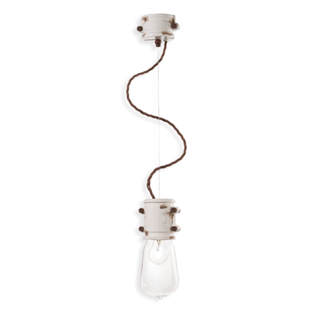 Lustra, lampa suspendata retro urban finish vib - vintage bianco c1520