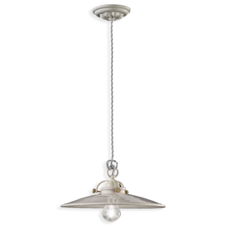 Lustra, lampa suspendata retro b&w finish 02 - smalto bianco c099