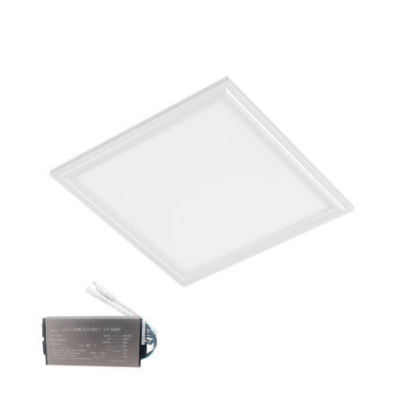 PANOU LED 48W 6400K 595x595mm RAMA ALBA+KIT EMERGENTA